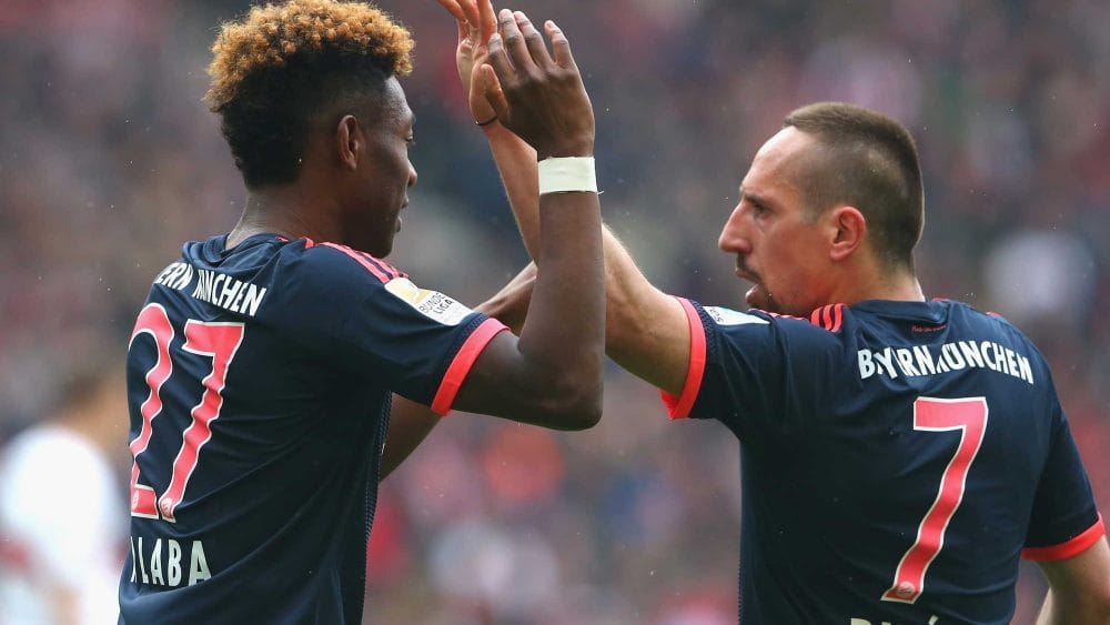 VfB Stuttgart - FC Bayern München 1:3, David Alaba, Franck Ribéry; Alexander Hassenstein/Bongarts/Getty Images