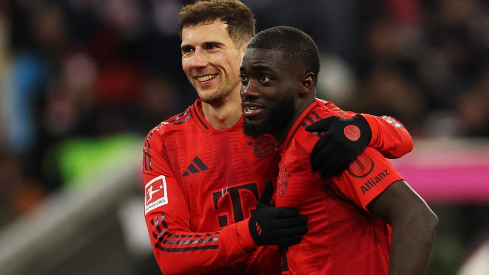 Leon Goretzka und Dayot Upamecano (FC Bayern)