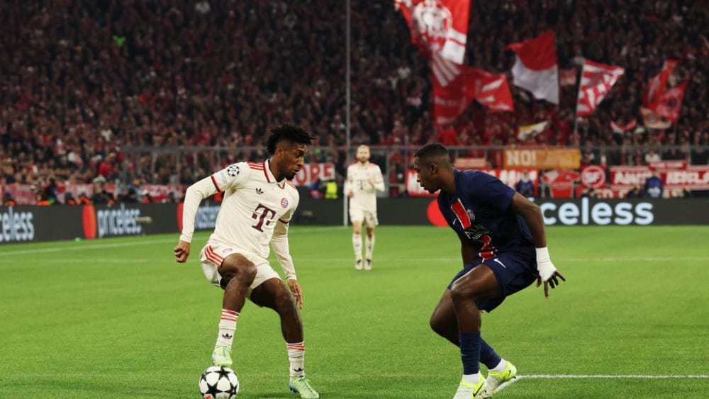 Kingsley Coman (FC Bayern München) vs. Willian Pacho (PSG)